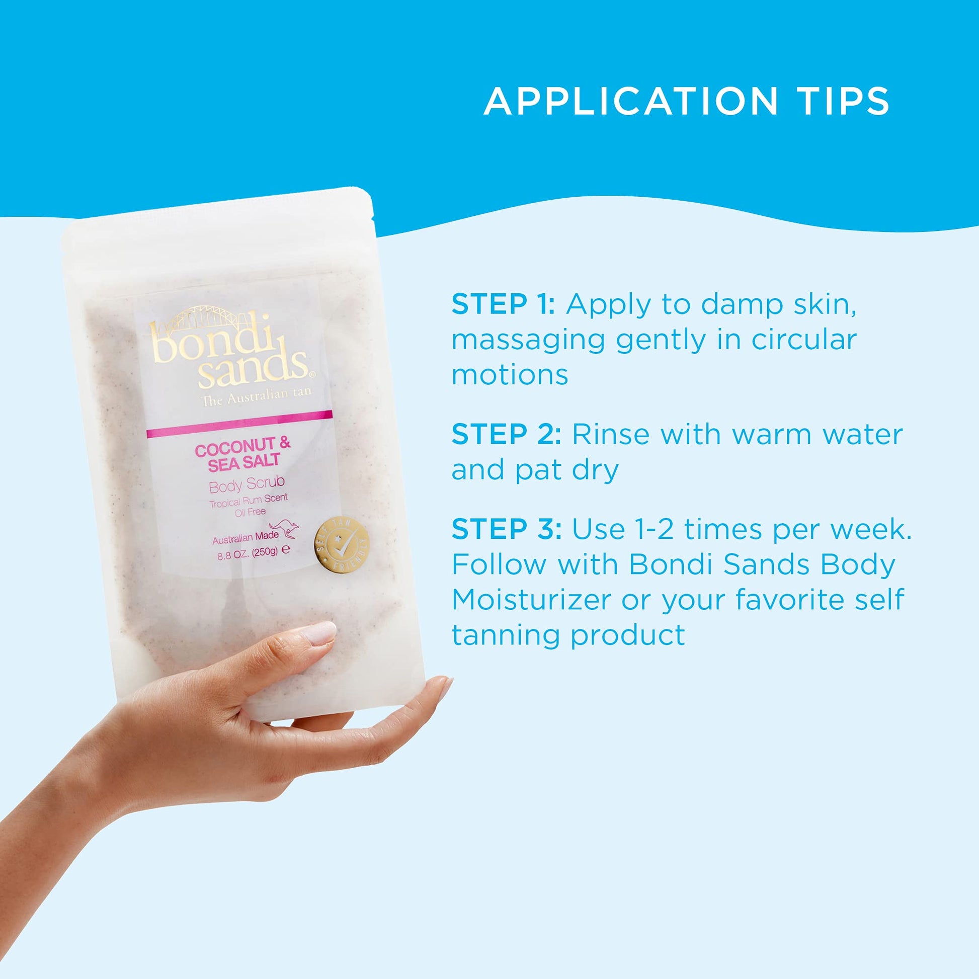 Bondi Sands Coconut & Sea Salt Body Scrub | Oil-Free Formula Gently Exfoliates and Removes Impurities with Coconut Husk & Walnut Shell
