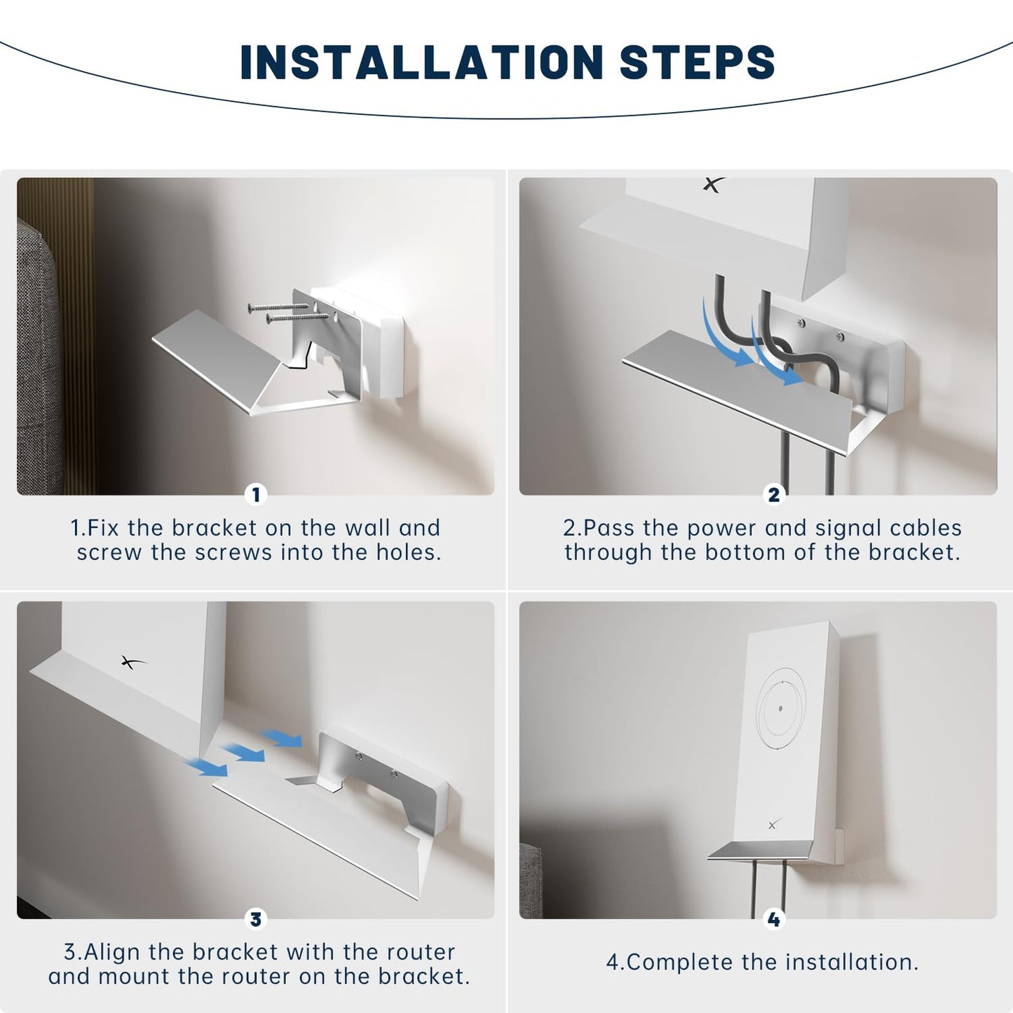 Soporte de Pared para Starlink Gen 2, Soporte de Pared para Router Star Link Internet Kit Satélite Soportes de Aleación de Aluminio Esmerilado para Starlink Mesh Router V2 Mesh Router