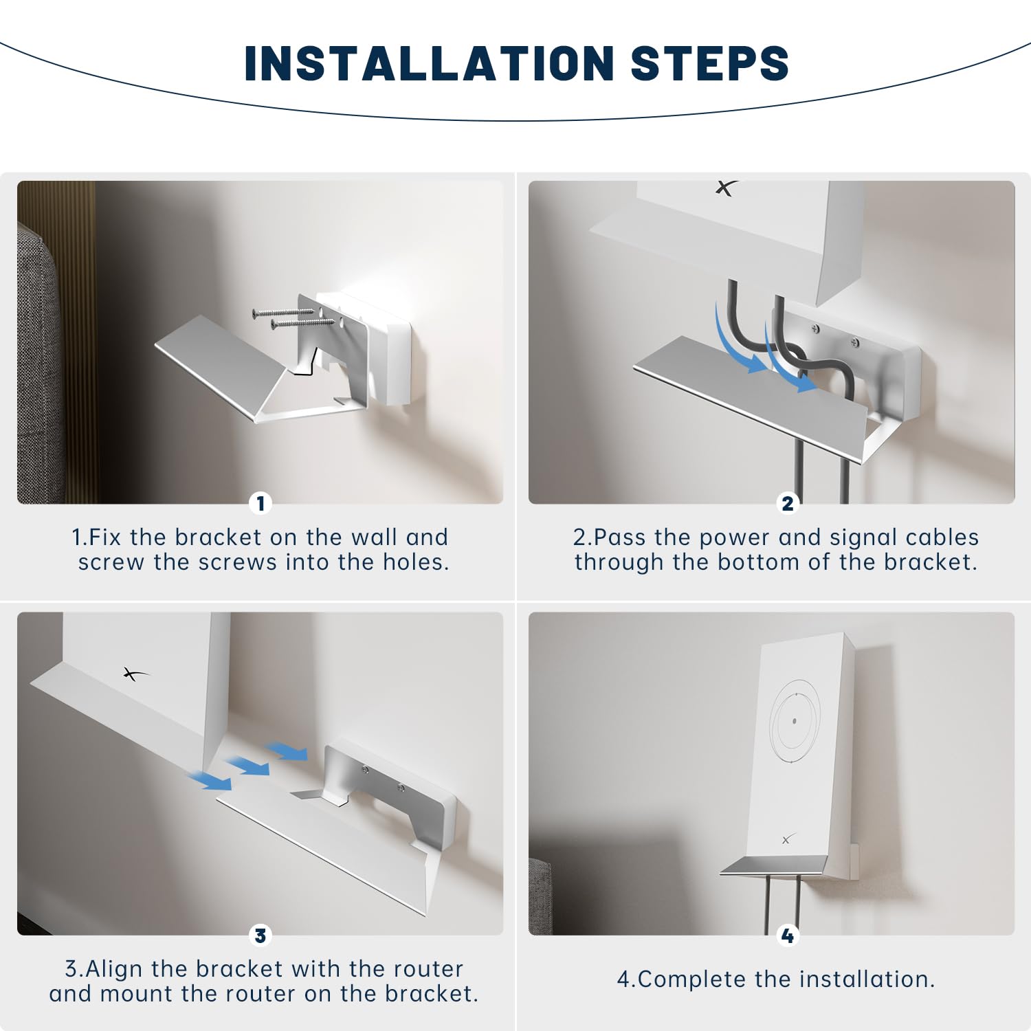 Soporte de Pared para Starlink Gen 2, Soporte de Pared para Router Star Link Internet Kit Satélite Soportes de Aleación de Aluminio Esmerilado para Starlink Mesh Router V2 Mesh Router