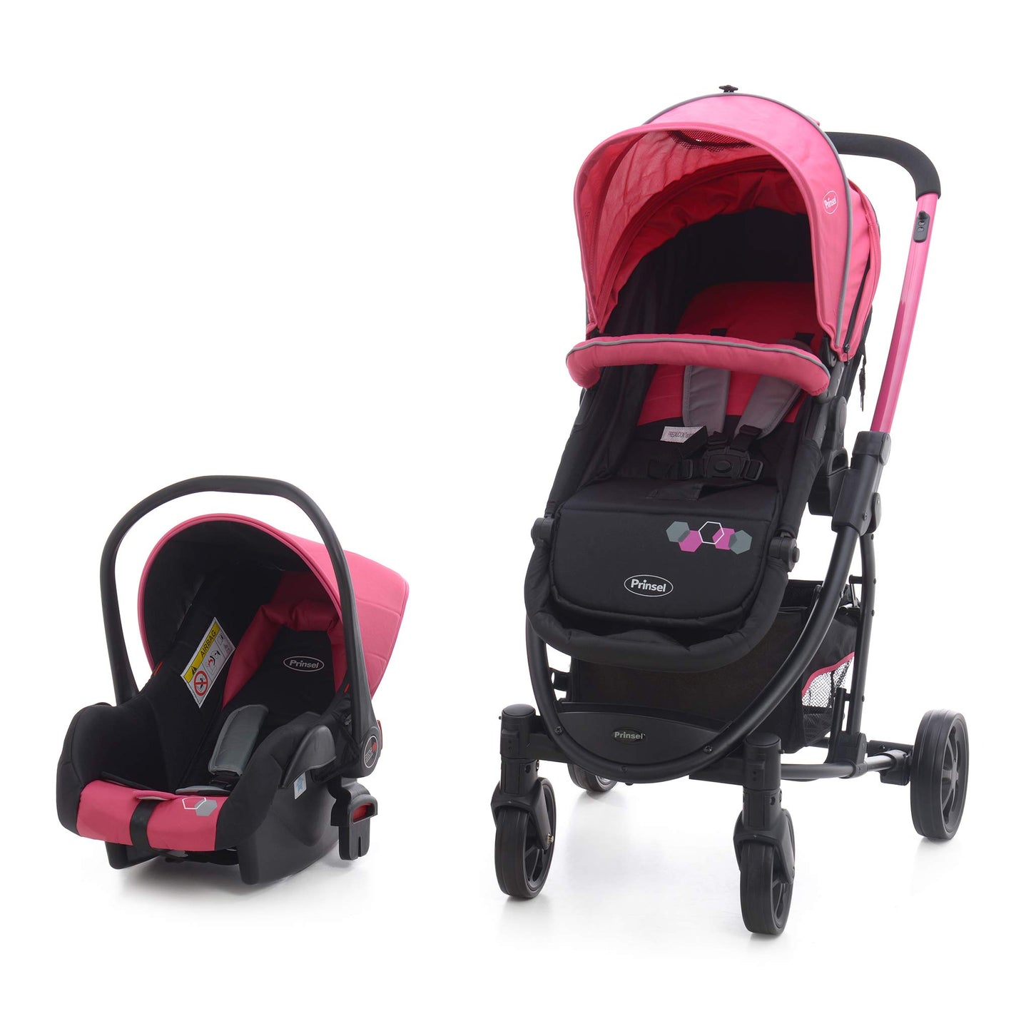 Carriola Prinsel Alfa Ts rosa con Portabebé