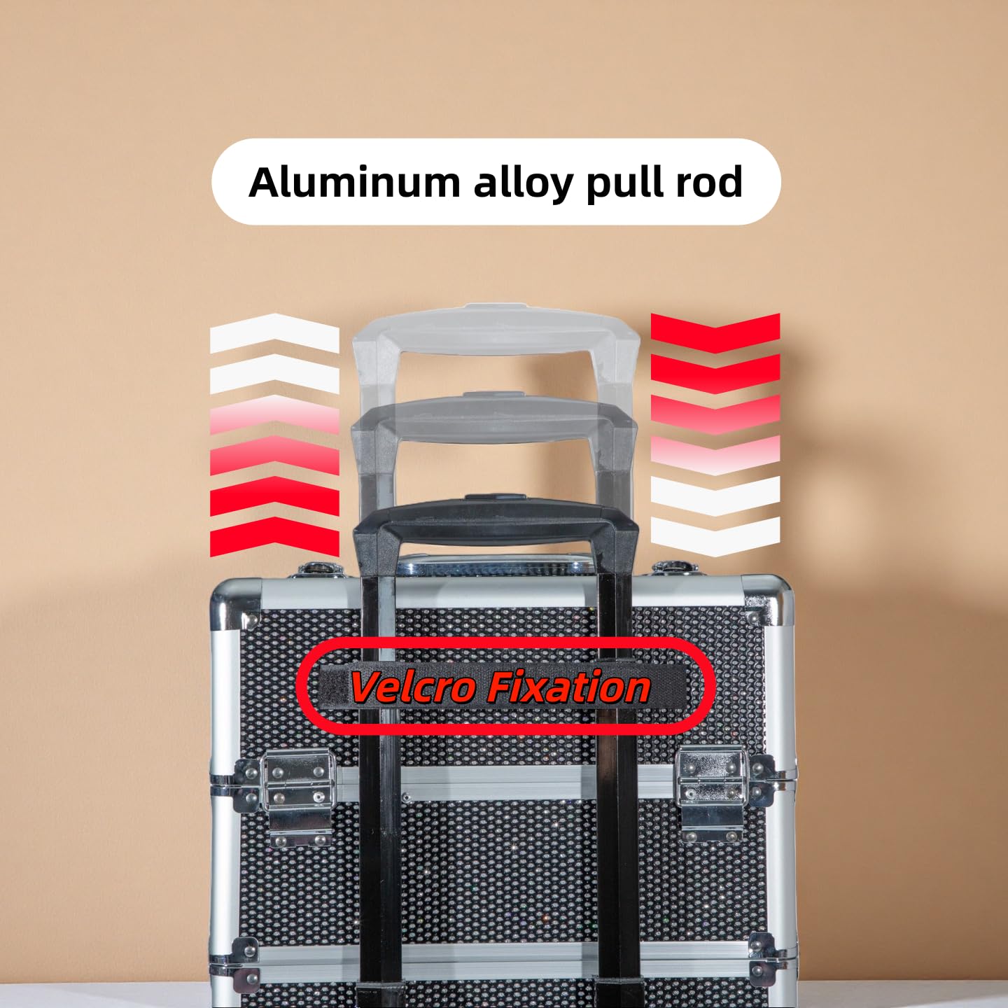 Gdsshuhung - Estuche de maquillaje para tren rodante, organizador profesional de cosméticos con marco de aluminio, bandejas plegables y ruedas, portátil para viajes y estudio, Negro diamond, Estuche