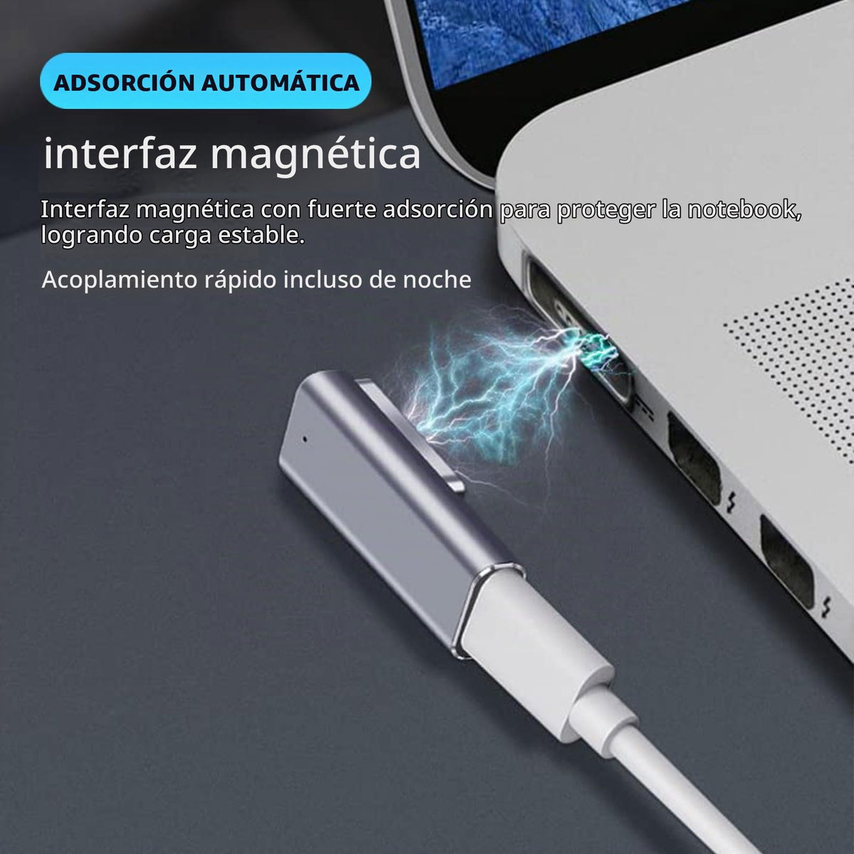 Adaptador Magnético USB C kocomio 2 Macho a Hembra Carga Rápida para MacBook Pro Air 100W