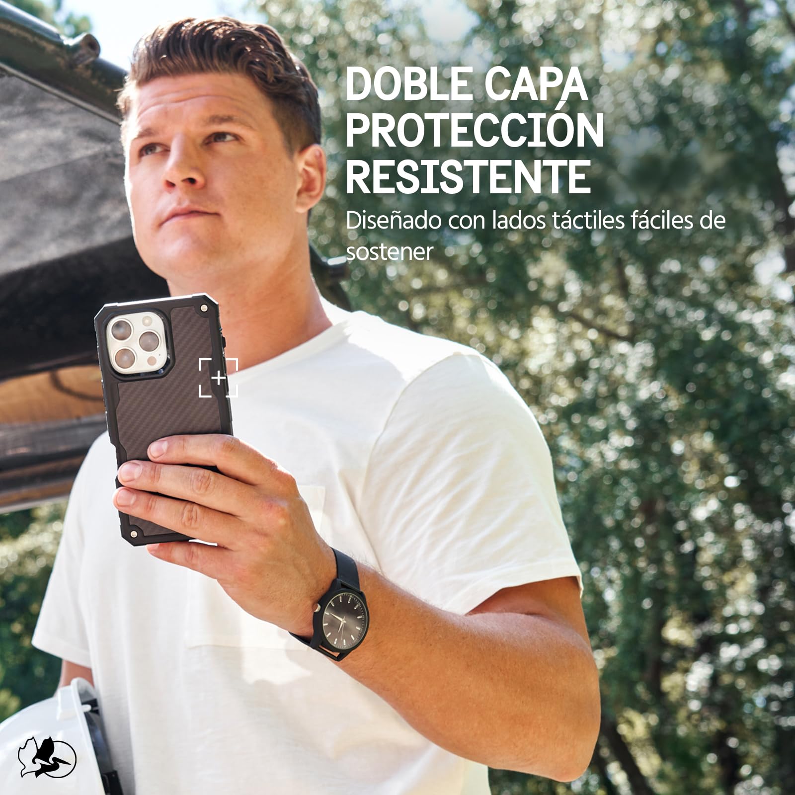 Estuche para iPhone 16 Pro MAX Pelican Carbono Compatible con MagSafe y Funda con Clip para Cinturón