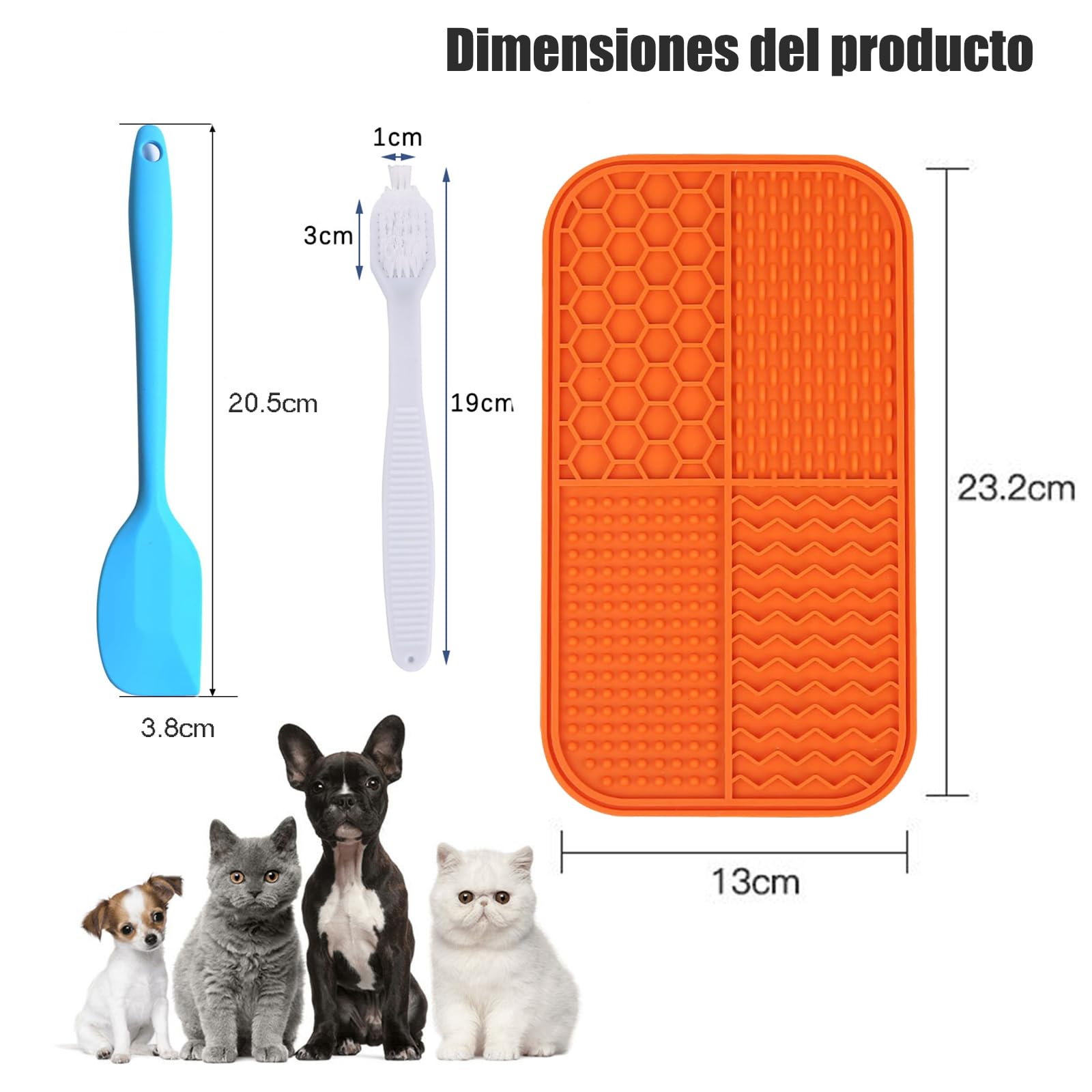 Alfombrilla para Lamer Perros Talkcute con Ventosa Verde Comedero Lento 4 en 1 para Mascotas