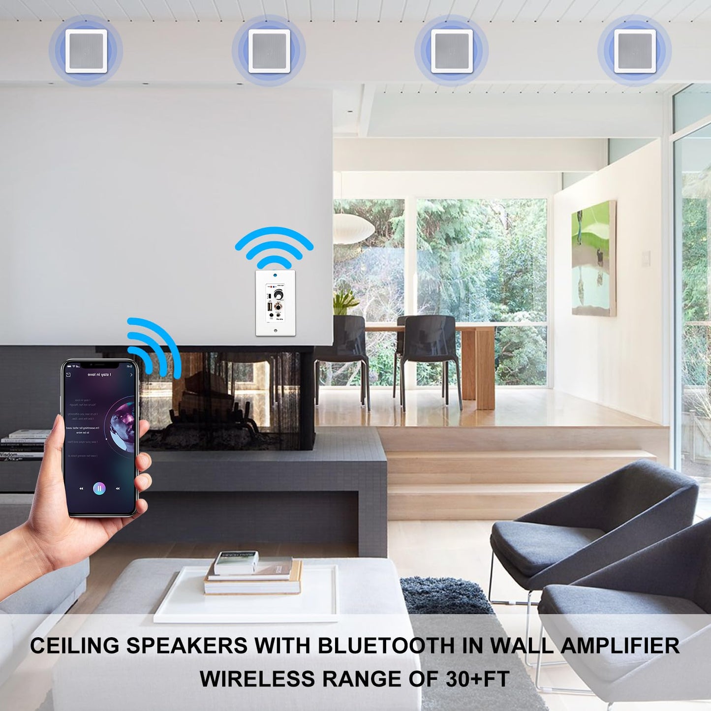 Herdio Altavoces de techo Bluetooth