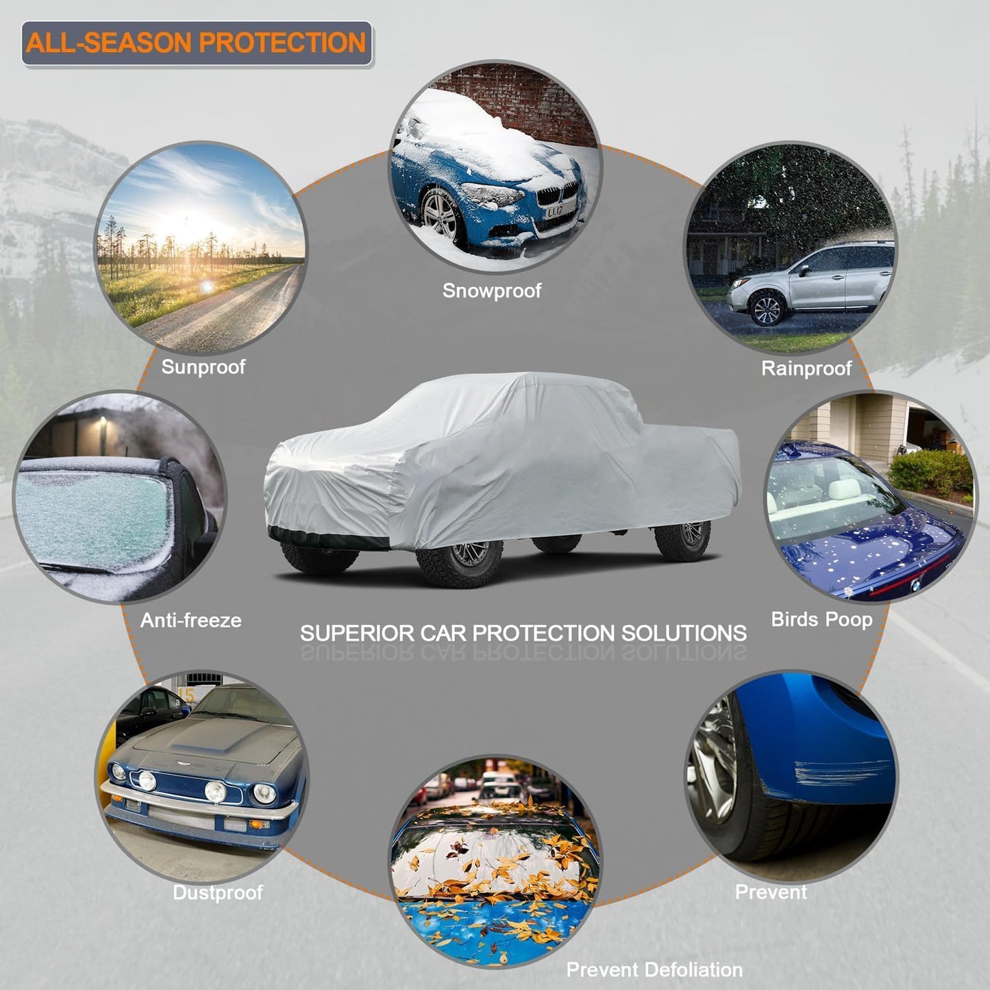 kayme - Funda de 6 Capas para camioneta, Impermeable, para Todos los climas, Resistente, para Exterior, protección contra Lluvia, Sol, Rayos UV, Ajuste Universal (hasta 6.09 m de Largo), XL+