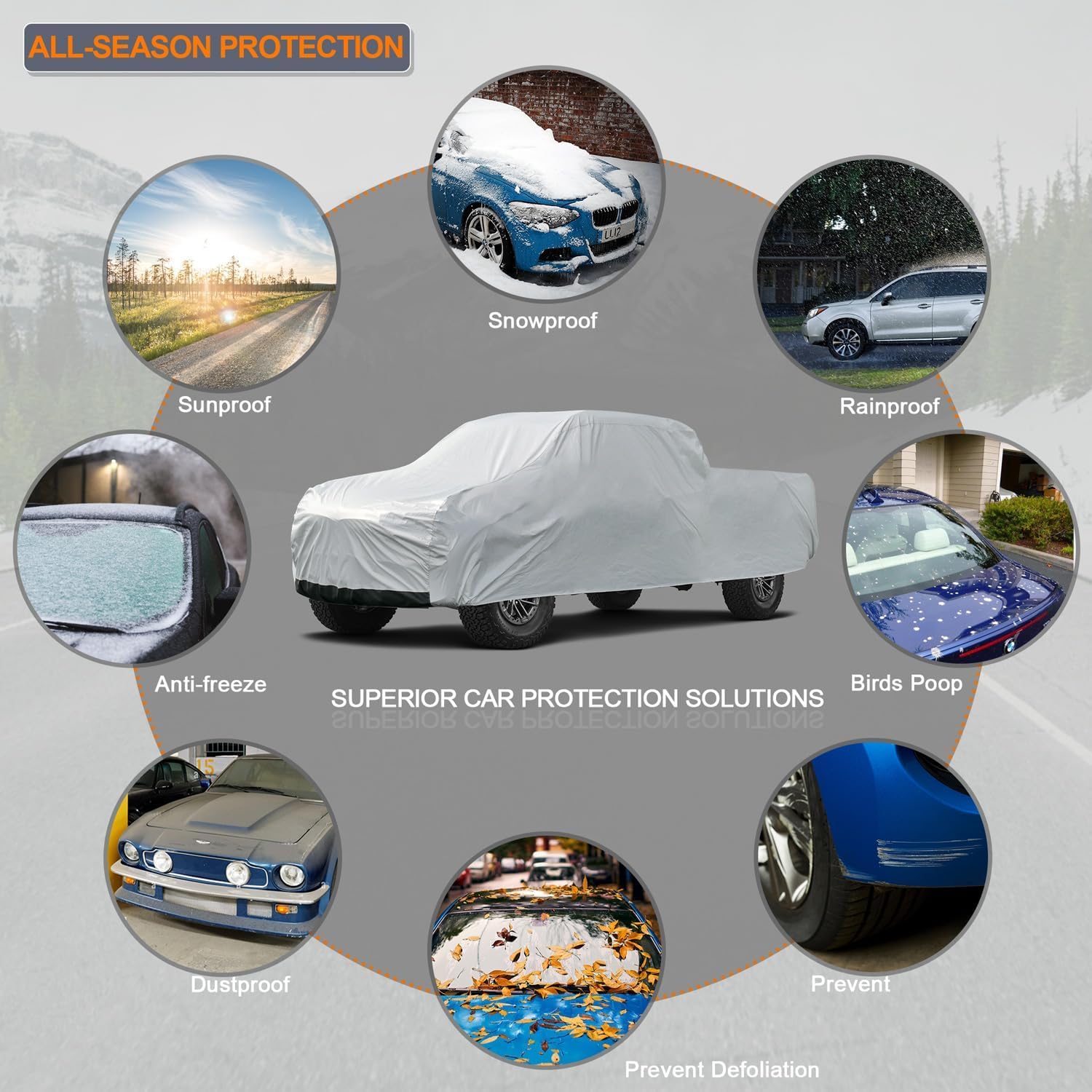 kayme - Funda de 6 Capas para camioneta, Impermeable, para Todos los climas, Resistente, para Exterior, protección contra Lluvia, Sol, Rayos UV, Ajuste Universal (hasta 6.09 m de Largo), XL+
