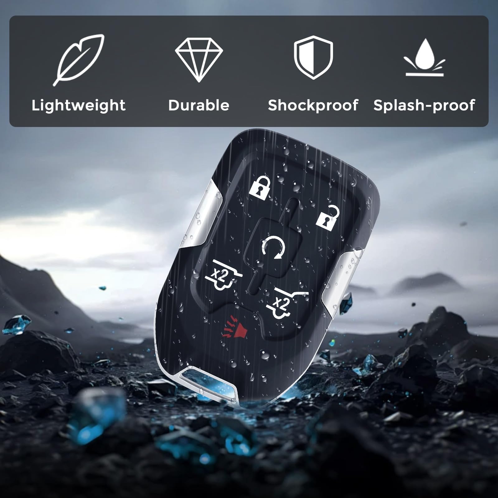 HelloAuto - Llavero para GMC Yukon/Yukon XL, Chevy Tahoe Suburban Key Remote 2015-2020 (HYQ1AA) con 6 botones