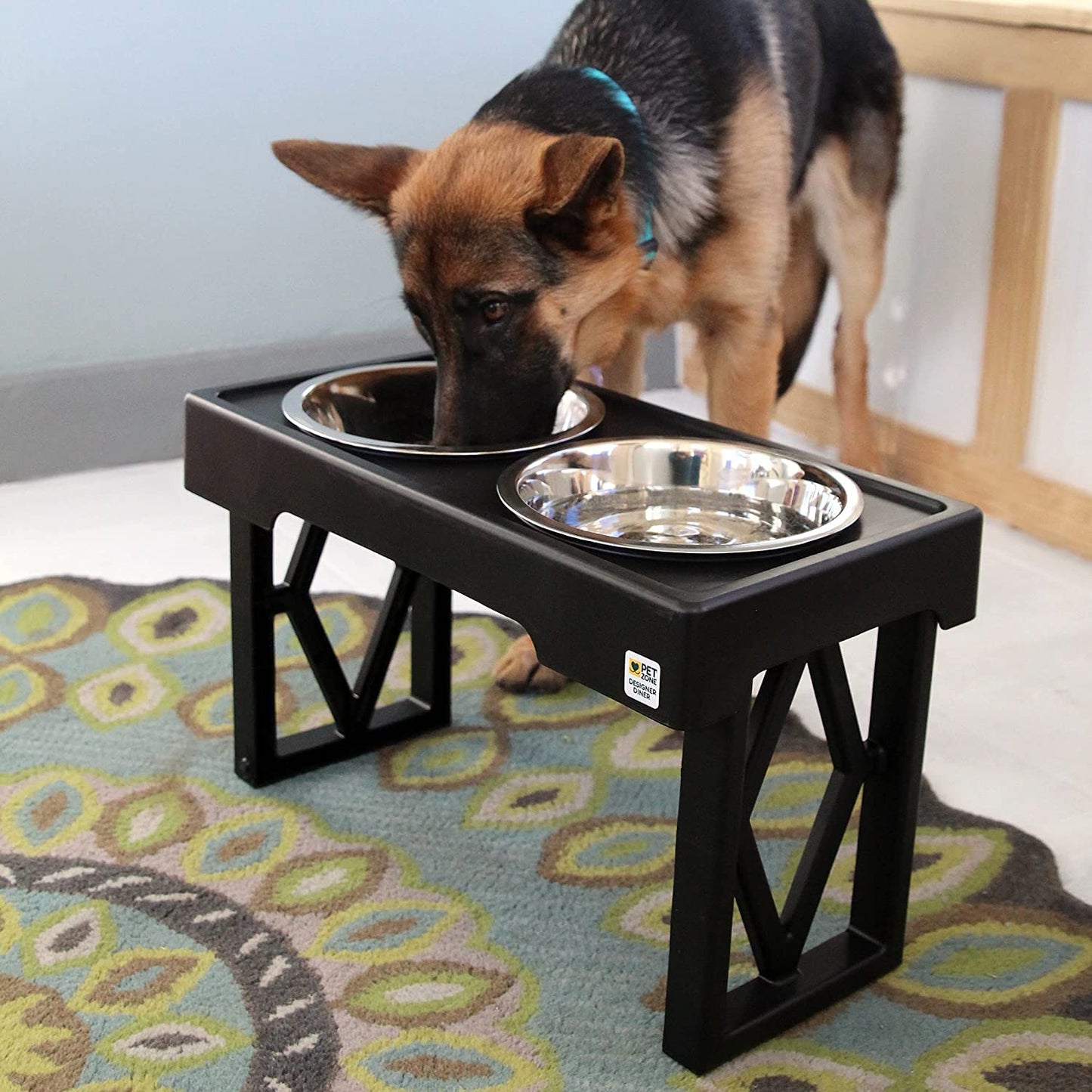 Cuencos Elevados Ajustables Pet Zone Acero Inoxidable para Perros Grandes, Medianos y Pequeños