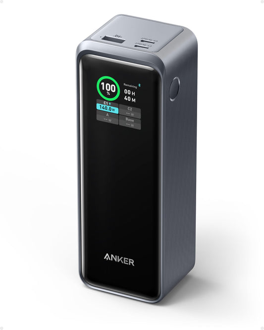 Power Bank Anker Prime Negro de 27,650mAh y 250W con 3 Puertos y App Inteligente