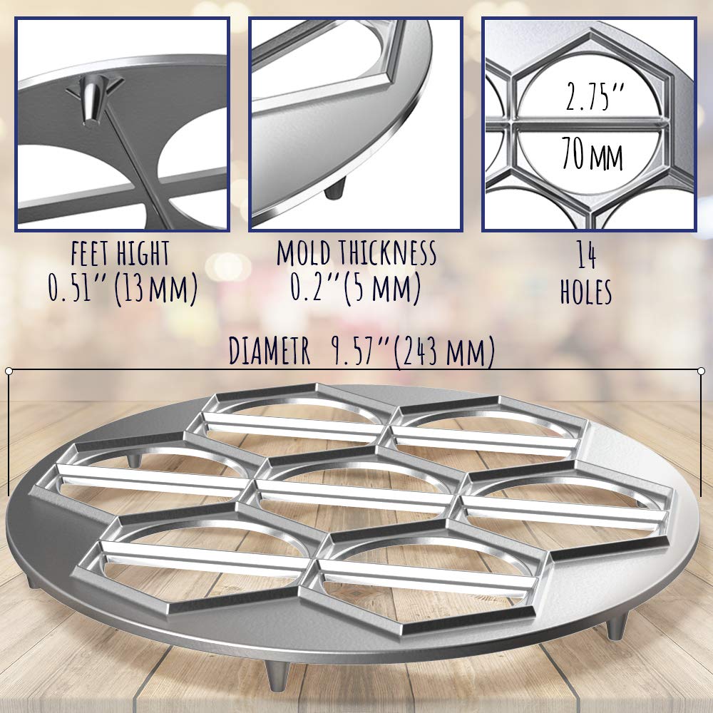 Molde de Masa Empanada Maker Plateado de Aluminio