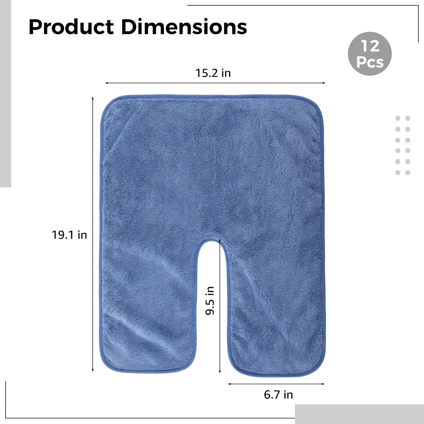 DIMEGON 12 toallas faciales en forma de U, diseño dividido, toalla suave de esteticista, toalla de limpieza de masaje de tallo facial, paño facial de forro polar coral para salones de belleza, cuidado