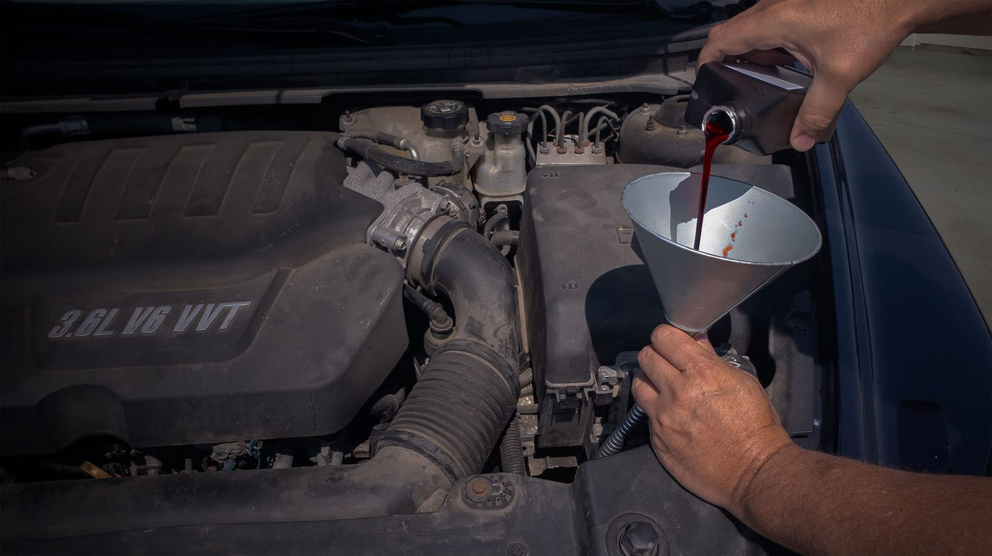 Embudo de Utilidad Plews LubriMatic Plata con Extensión Flexible de 12 Pulgadas 1 Cuarto de Galón