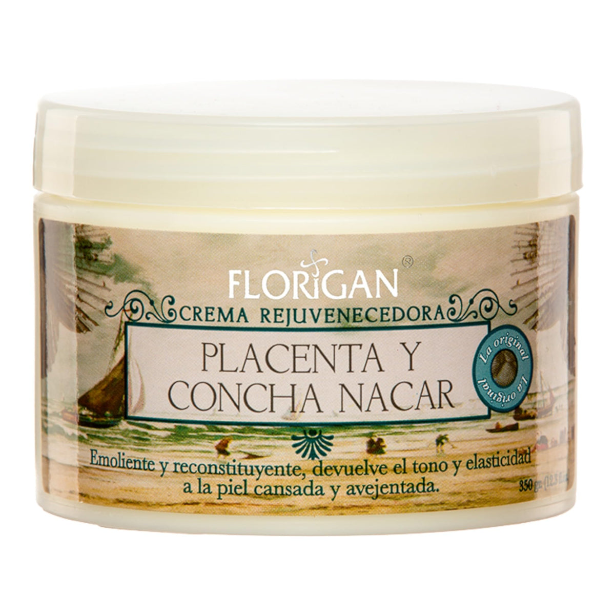 Crema Placenta y Concha Nacar Rejuvenecedora Florigan® 350grs.