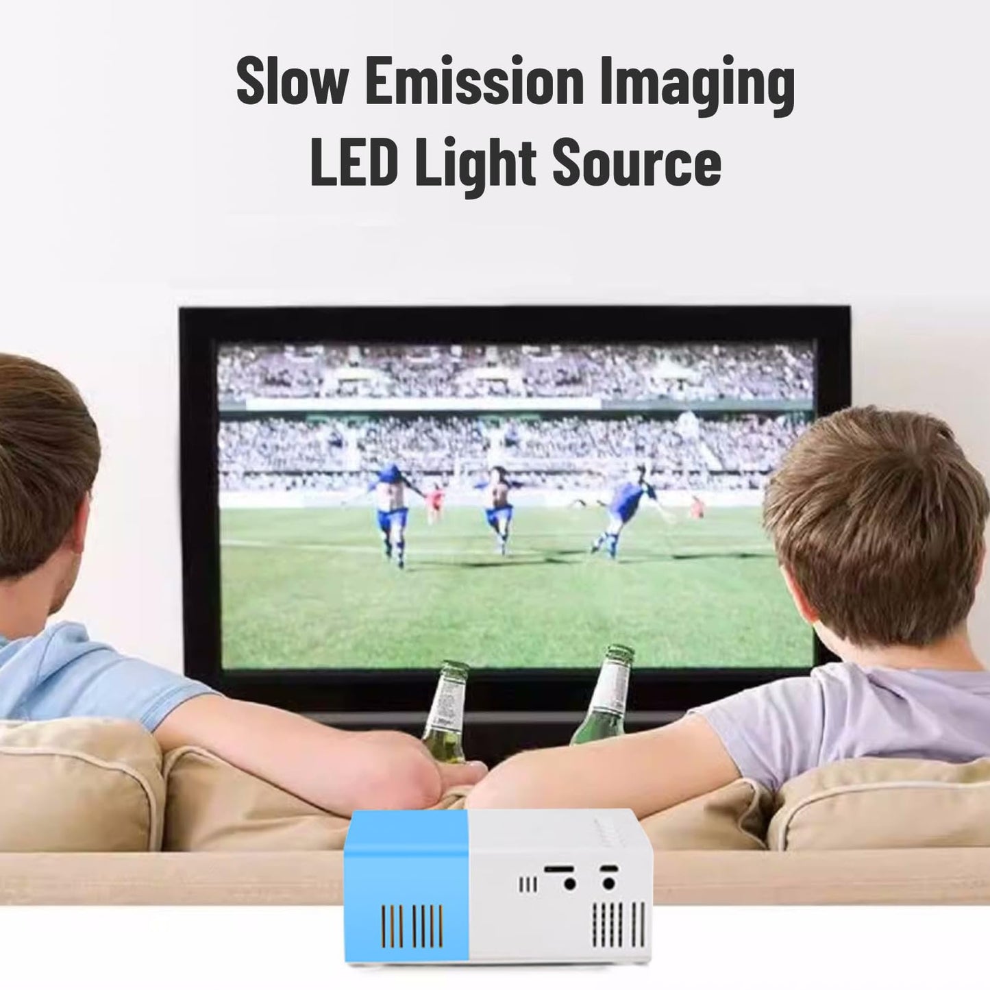 Proyector Mini Portátil Inteligente para Cine en Casa Compatible con USB y Tarjeta TF