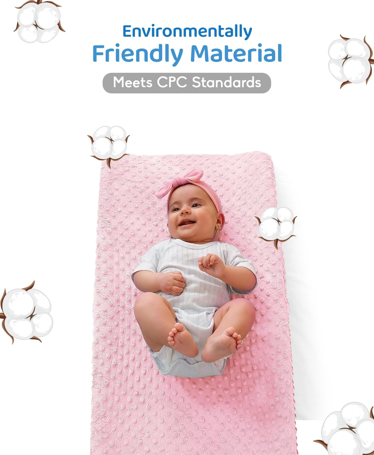 LOONAH - Cambiador pequeño compacto con cubierta, 27 x 16 pulgadas, cambiador de pañales contorneado para cuna combinada con cambiador, impermeable e hipoalergénico, correa de seguridad con hebilla de