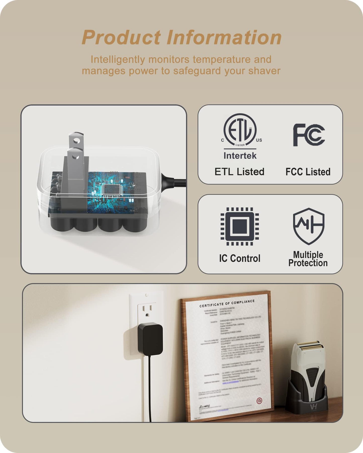 WUKUR - Cargador de afeitadora Andis, Cargador de Repuesto Compatible con 17150 17165 TS-1 TS-2