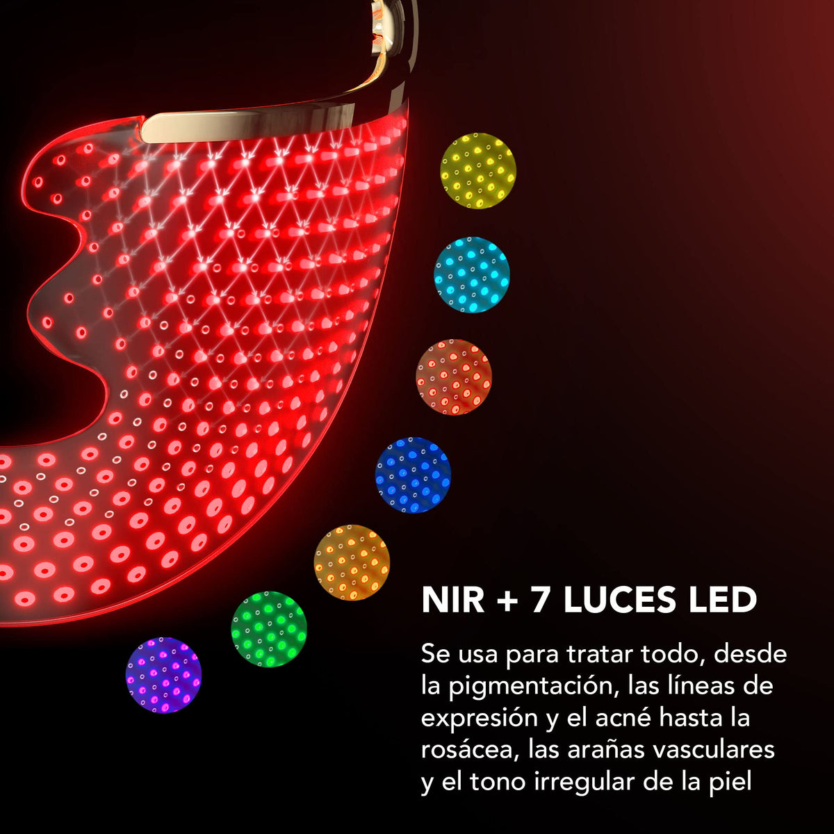 FAQ 202 Máscara facial LED inalámbrica con estuche de viaje - Cuidado antiedad con 8 ajustes - 600 puntos de luz para el tratamiento dirigido y el cuidado facial - Pack de viaje, ligero y duradero