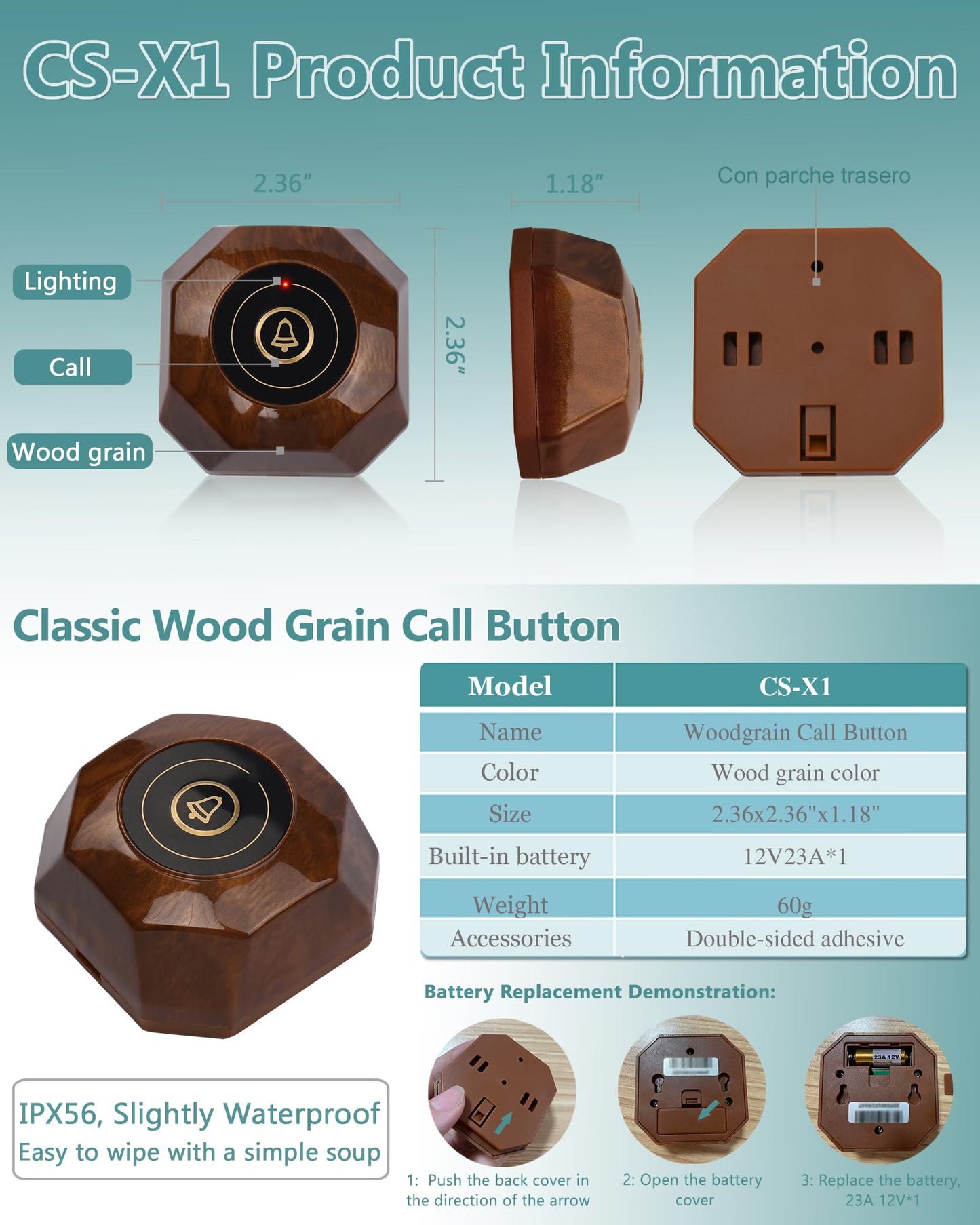 Sistema de búsqueda de restaurante sistema de llamadas inalámbricas con 1 visualización de visualización/1 control remoto/2 buscapersonas de reloj impermeables/40 botones de llamada para servidor de