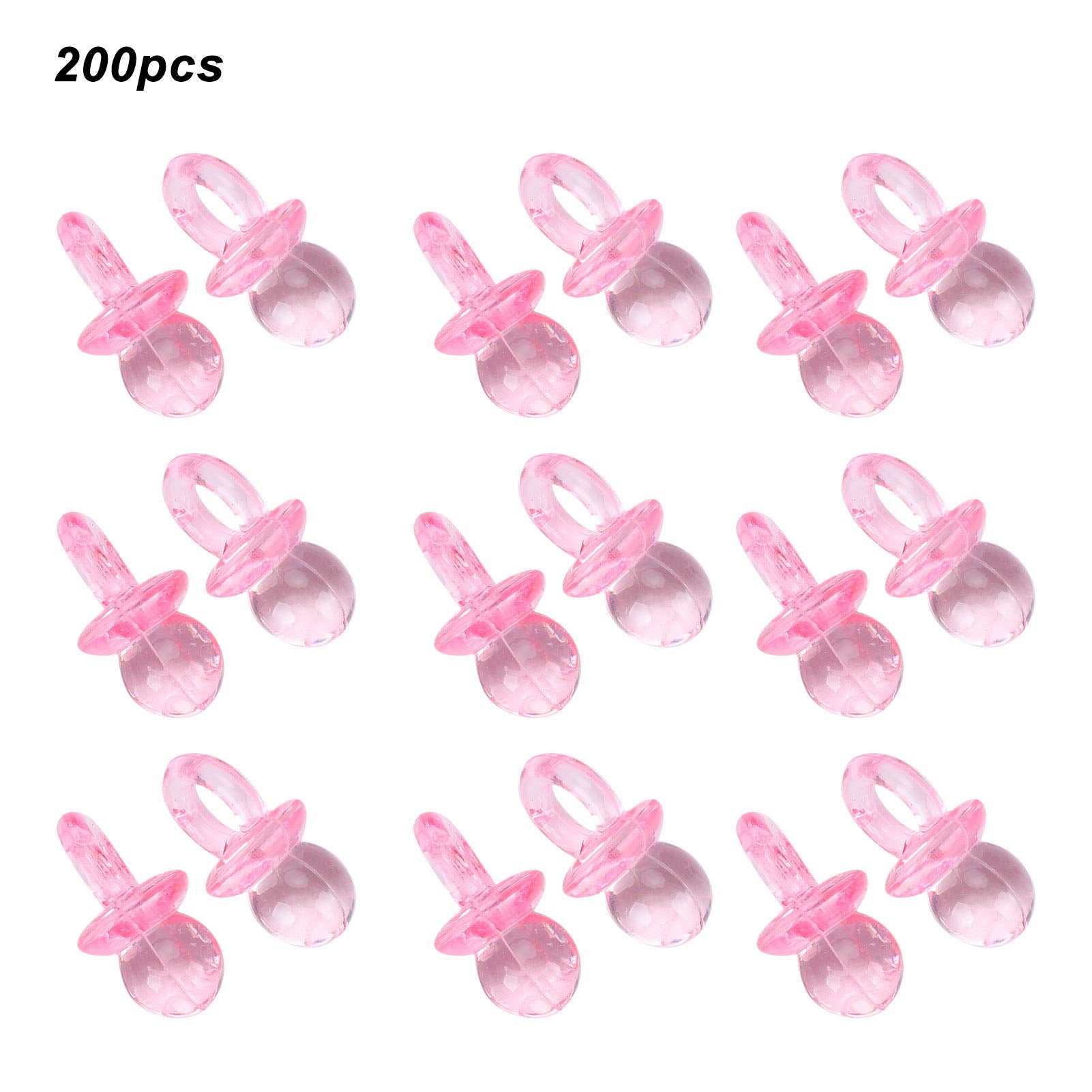 Chupetes de Acrílico para Decoraciones Rosado 200 Piezas
