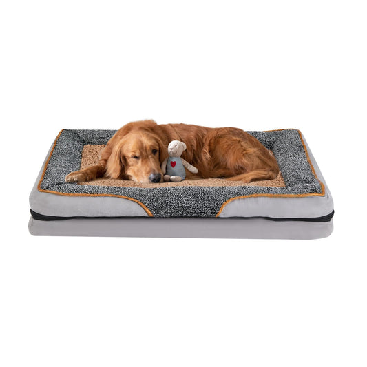 GMK Cama para Perro, Cama Impermeable Ortopédica para Perros y Cachorros Pequeños, Medianos y Grandes, Rectangular y Lavable La Suavidad Ayuda a Dormir Cama Elevada para Perros (Medium)