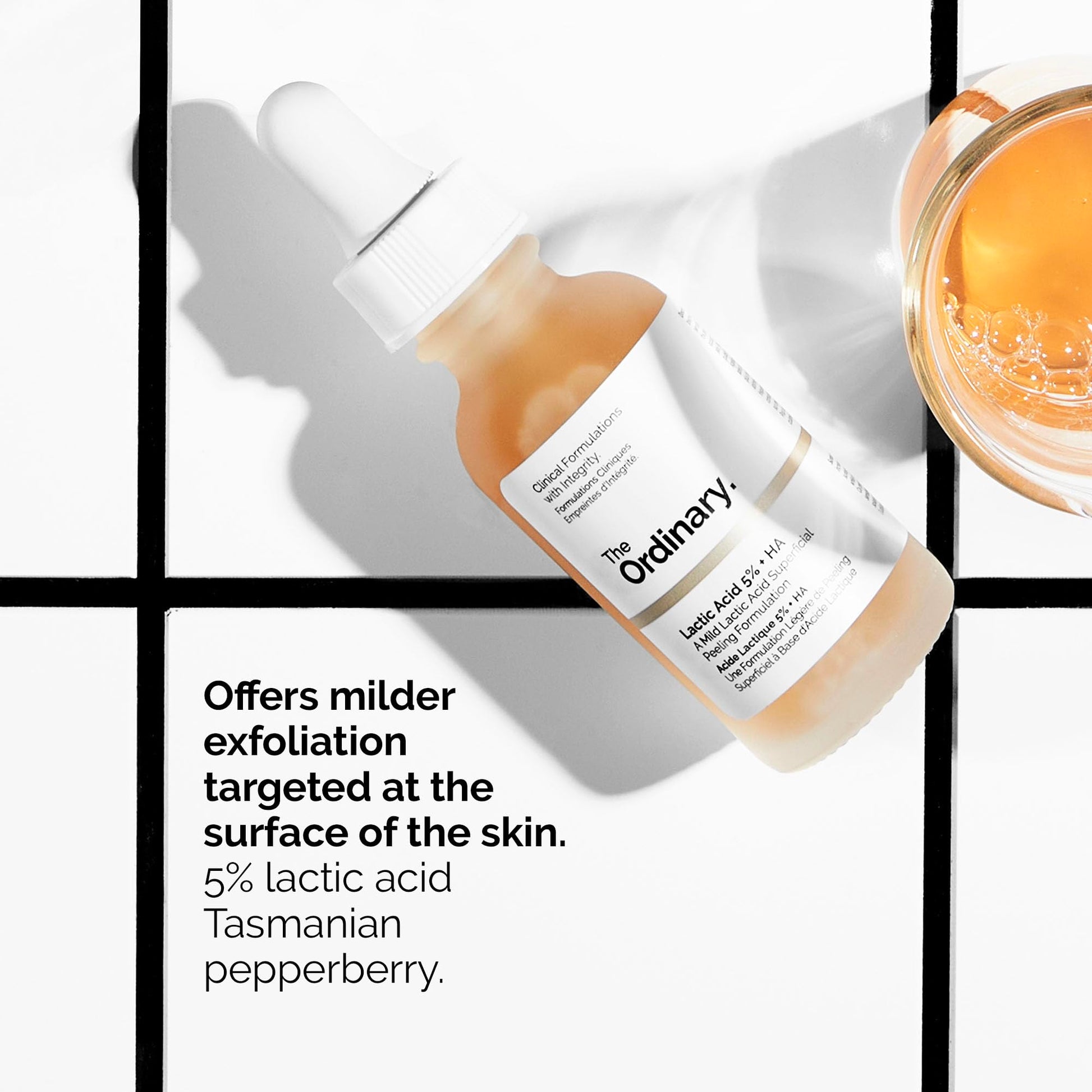 The Ordinary Lactic Acid 5% + Ha 2% 30ml - A Mild Lactic Acid Superficial Peeling Formulation