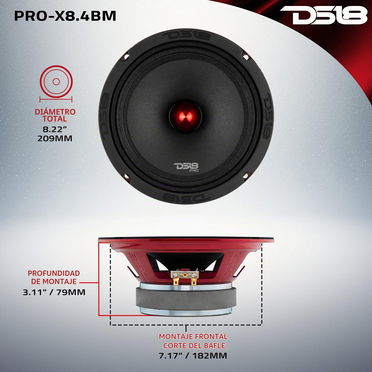 Altavoces Pro-X8.4BMPK Negro Profesional para Mujer