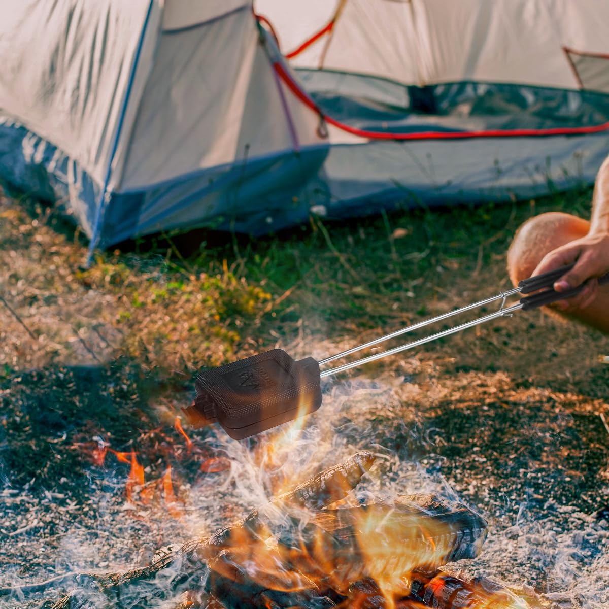 AILITOR - Sandwichera de Campfire de hierro fundido, paquete de 4 unidades, para camping, cocina de pastel de montaña