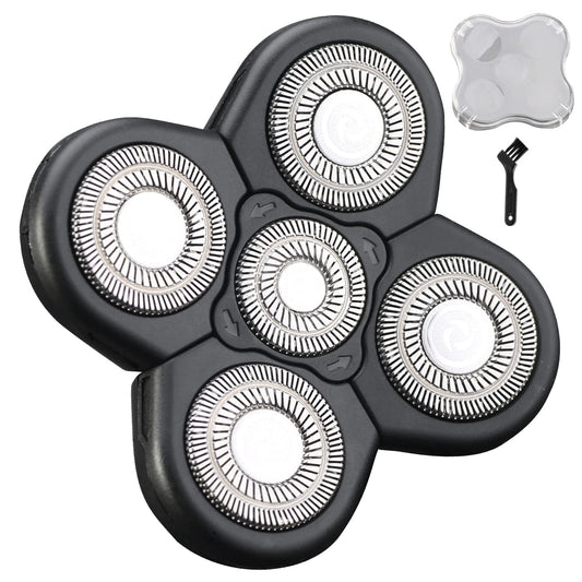 Cabezales de repuesto para afeitadora eléctrica de 5 cuchillas, cabezal de afeitadora eléctrica, cuchilla de repuesto universal, cabezal de afeitadora eléctrica para limpieza (negro 5D)