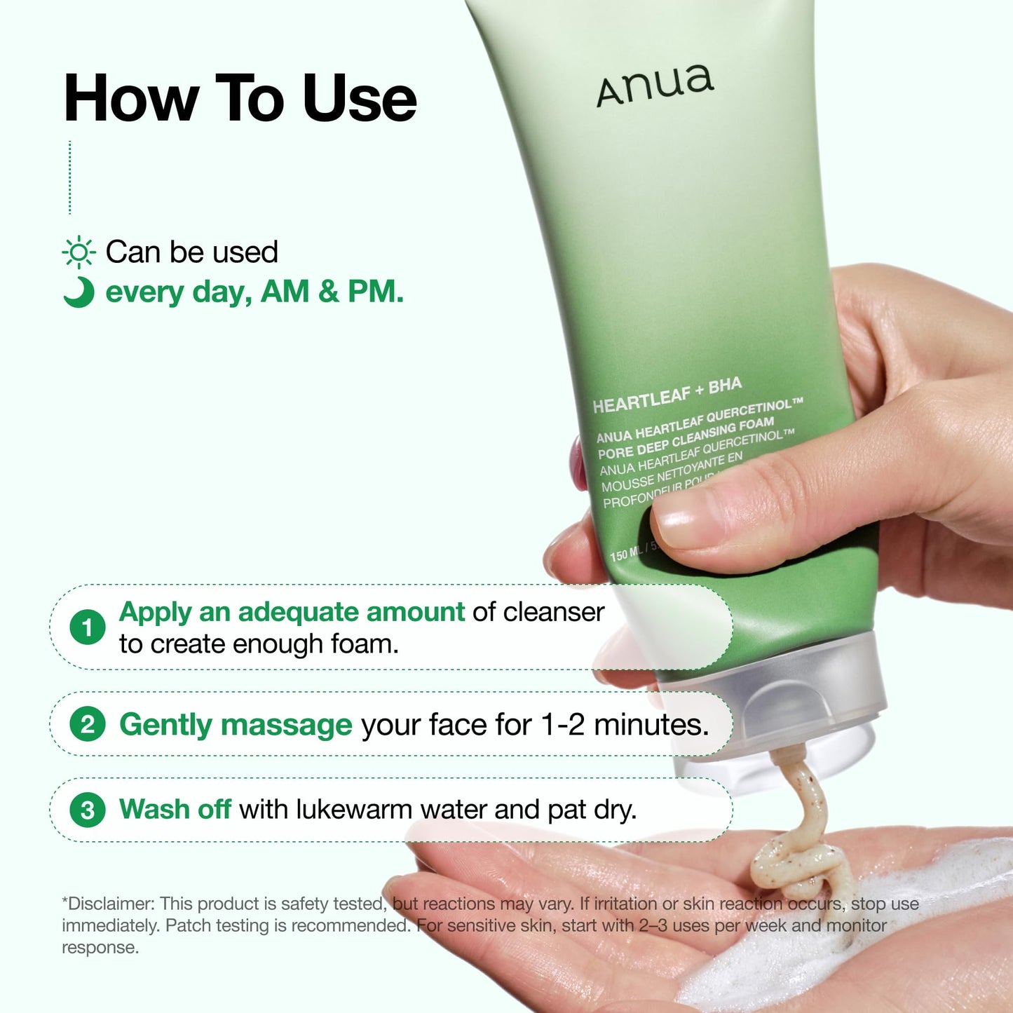 ANUA Heartleaf Quercetinol Pore Deep Cleansing Foam, 5.07 fl oz (150 ml)
