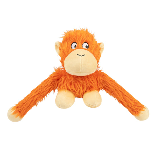 Best Pet Supplies O-Hug-Atan - Juguete Interactivo de Peluche chirriante para Cachorros o Perros de Raza pequeña y Mediana - O-Hug-Atan (Naranja)