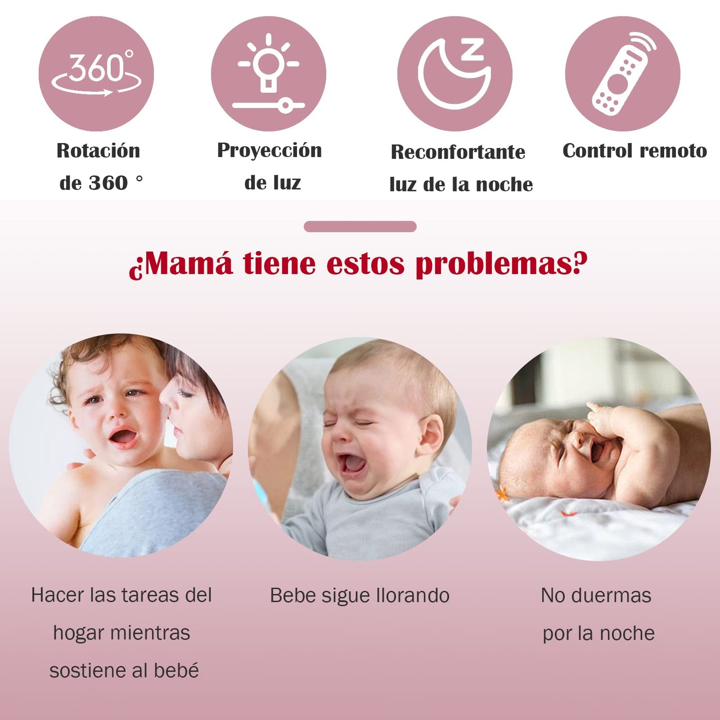 Juguetes para Cuna de Bebe Musical,Móvil para Bebé Giratoria 360° con Proyección y Mando A Distancia,decoración de cama para recién nacidos,Regalo para Recién Nacidos