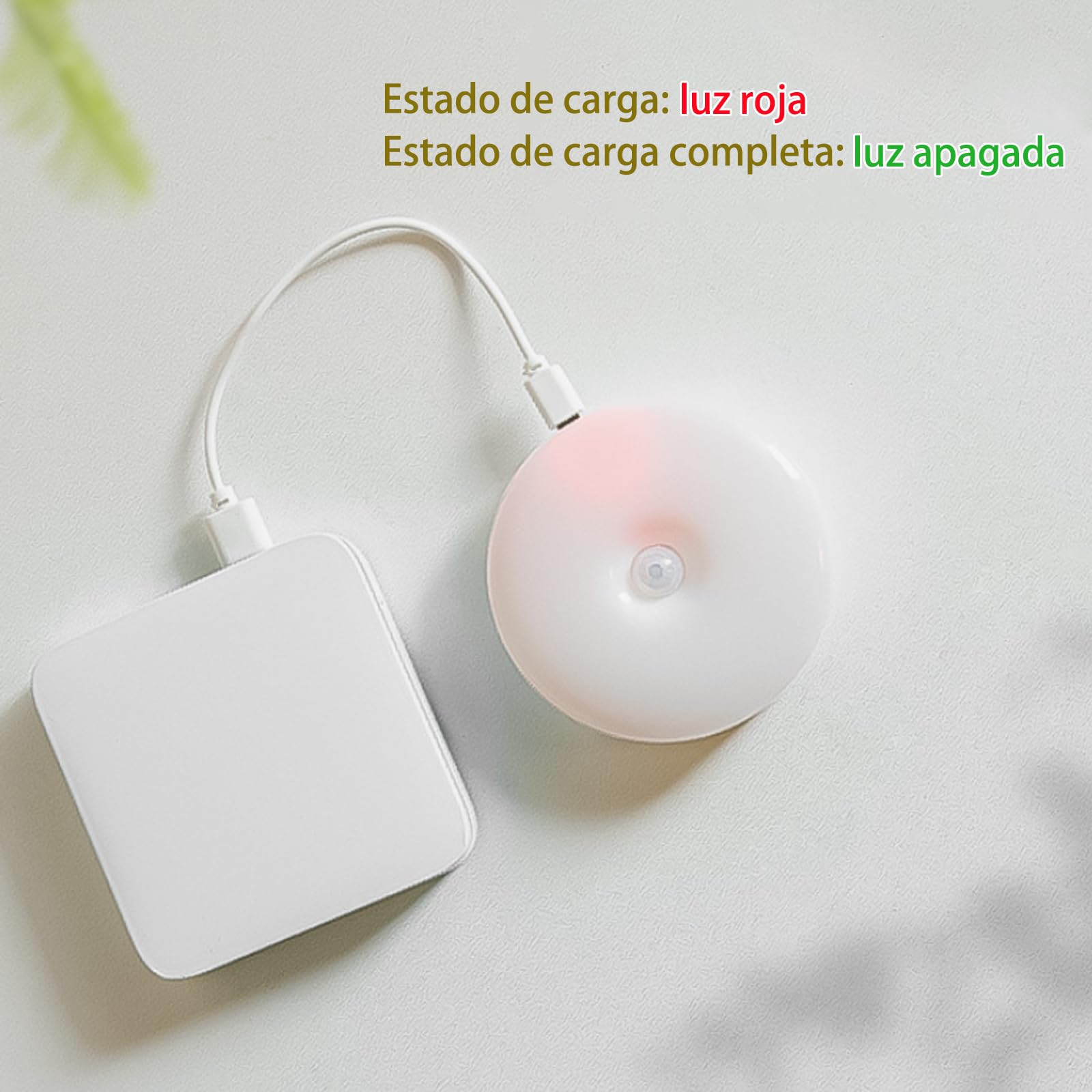 AZHU Luz led con Sensor de Movimiento, 4 Pz Lampara LED Recargable por USB Con Imán, Luces LED para Cocina, Escaleras, Sala, Closet, Estudio(Luz Blanco)