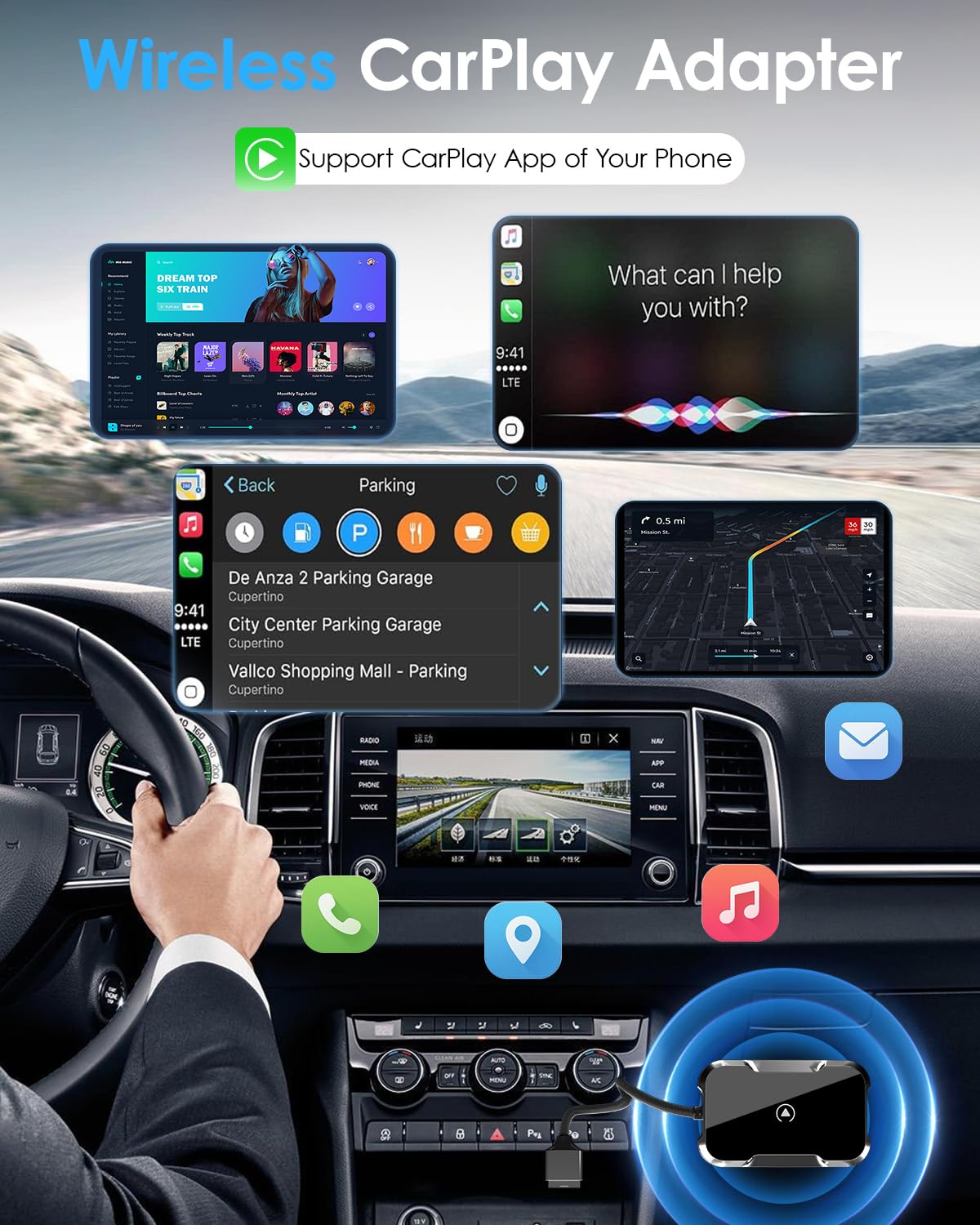 Adaptador Inalámbrico Musclez Blanco con Transmisión Dual WiFi y Bluetooth