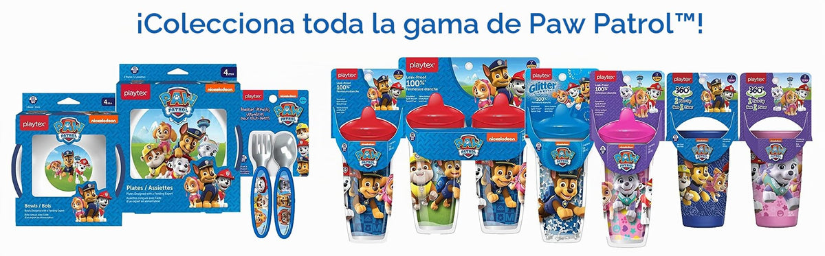 Playtex - Utensilios de Patrulla Canina para niños, incluyendo 1 cuchara y 1 tenedor (paquete de 1)