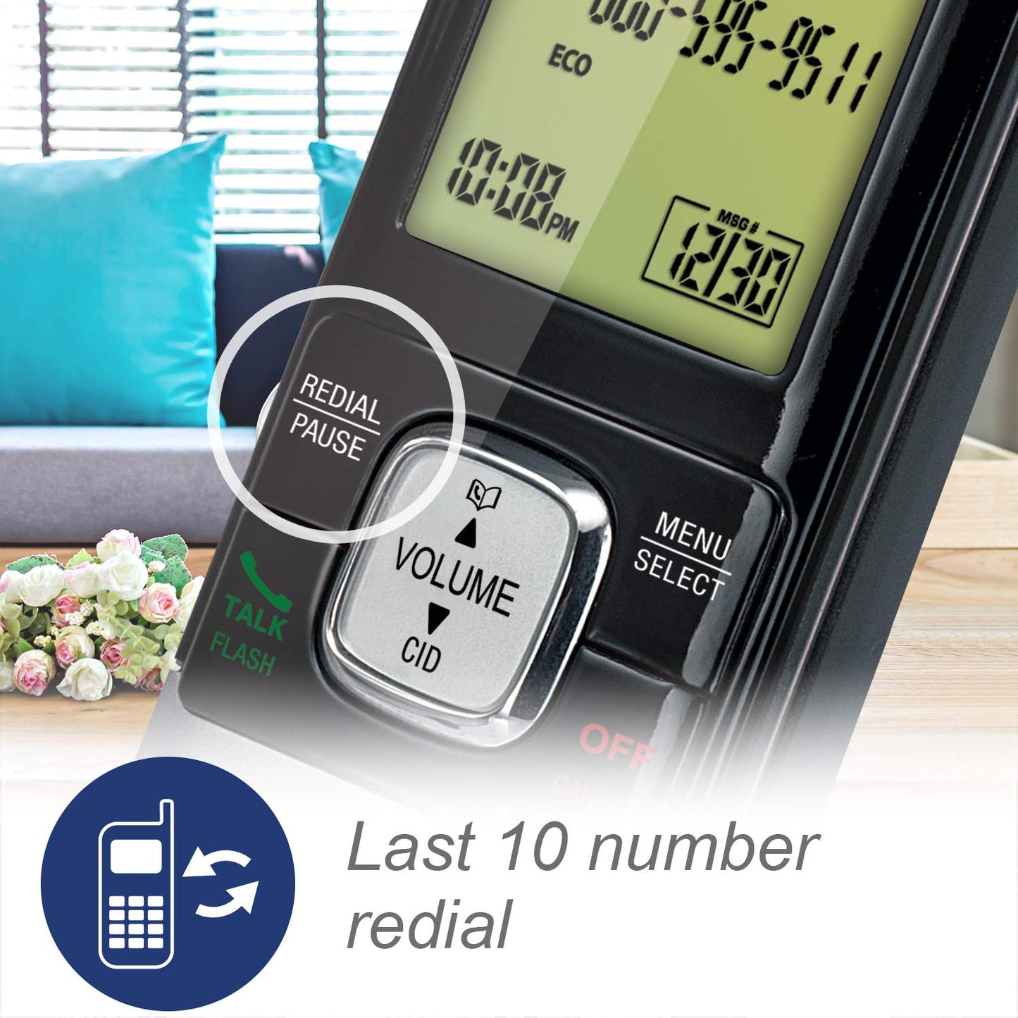 Teléfono Vtech DECT 6.0 con base para identificación de llamadas y llamada en espera, Plateado/Negro