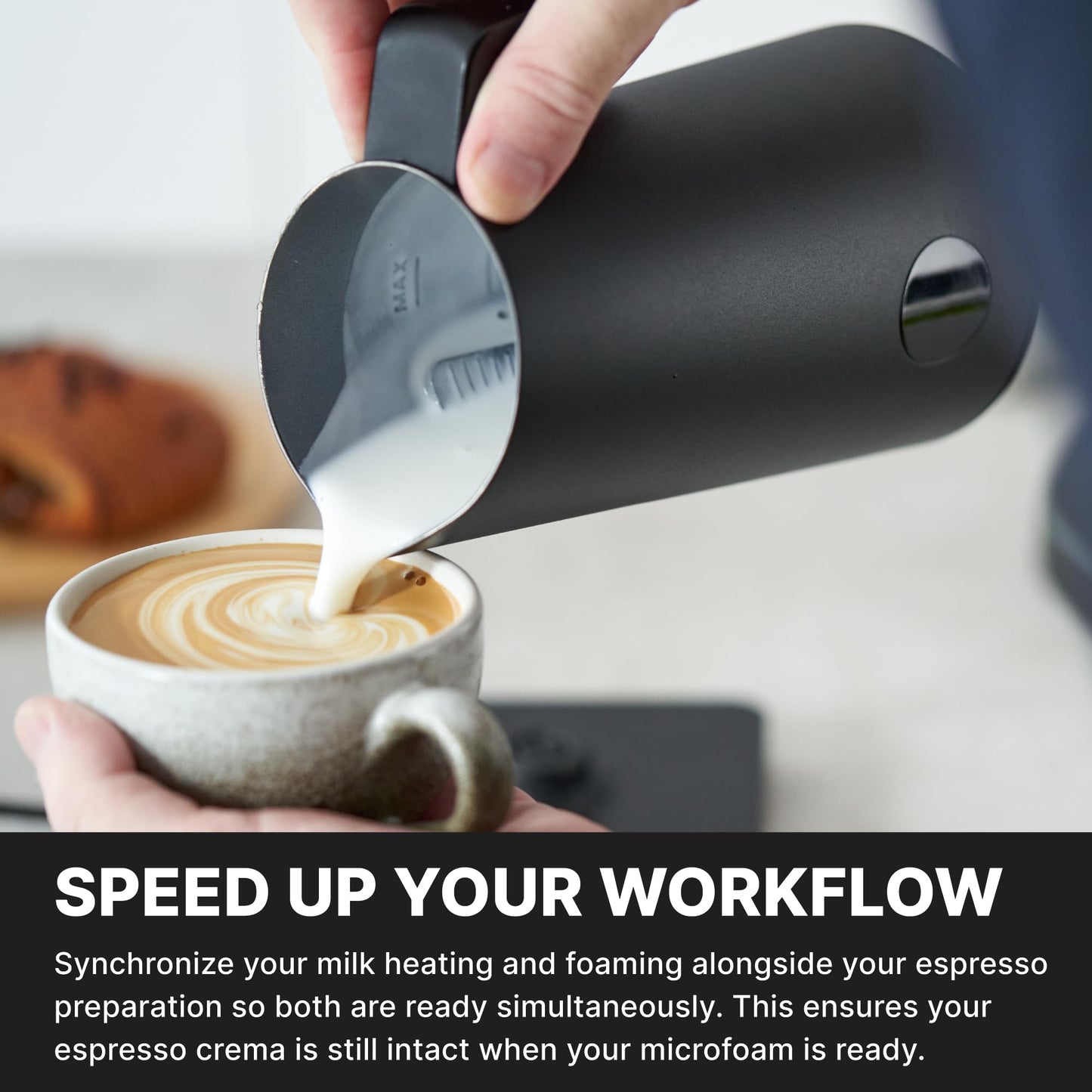 NanoFoamer Pro Gen-2 Subminimal Blanco Revolucionario Fabricante de Microespuma de Calidad de Café para Leche Láctea y a Base de Plantas