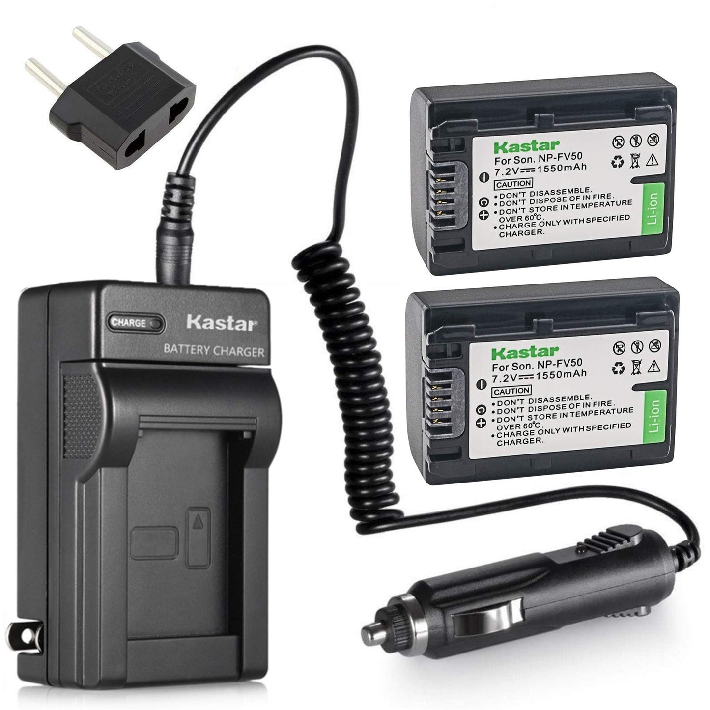 Batería Doble + Cargador Kastar para Sony NP-FV Series Handycam Serie HDR y DCR