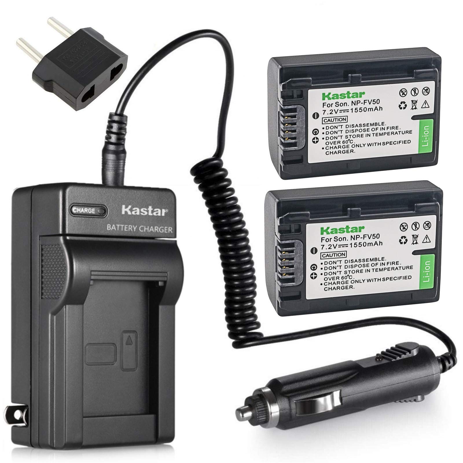 Batería Doble + Cargador Kastar para Sony NP-FV Series Handycam Serie HDR y DCR