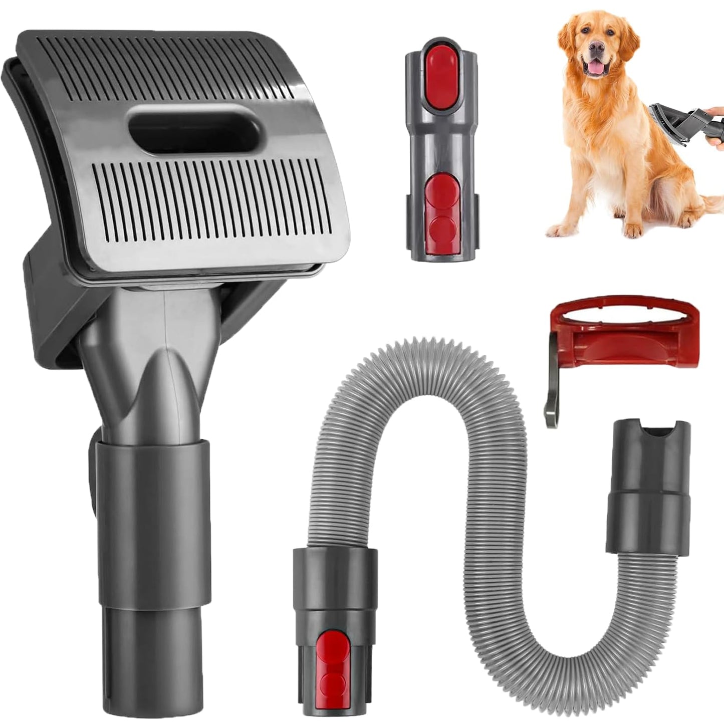 Cepillo Quita Pelo de Mascotas con Manguera y Adaptador Dyson V15 V12 V11 V10 V8 V7 Accesorios para Mascotas