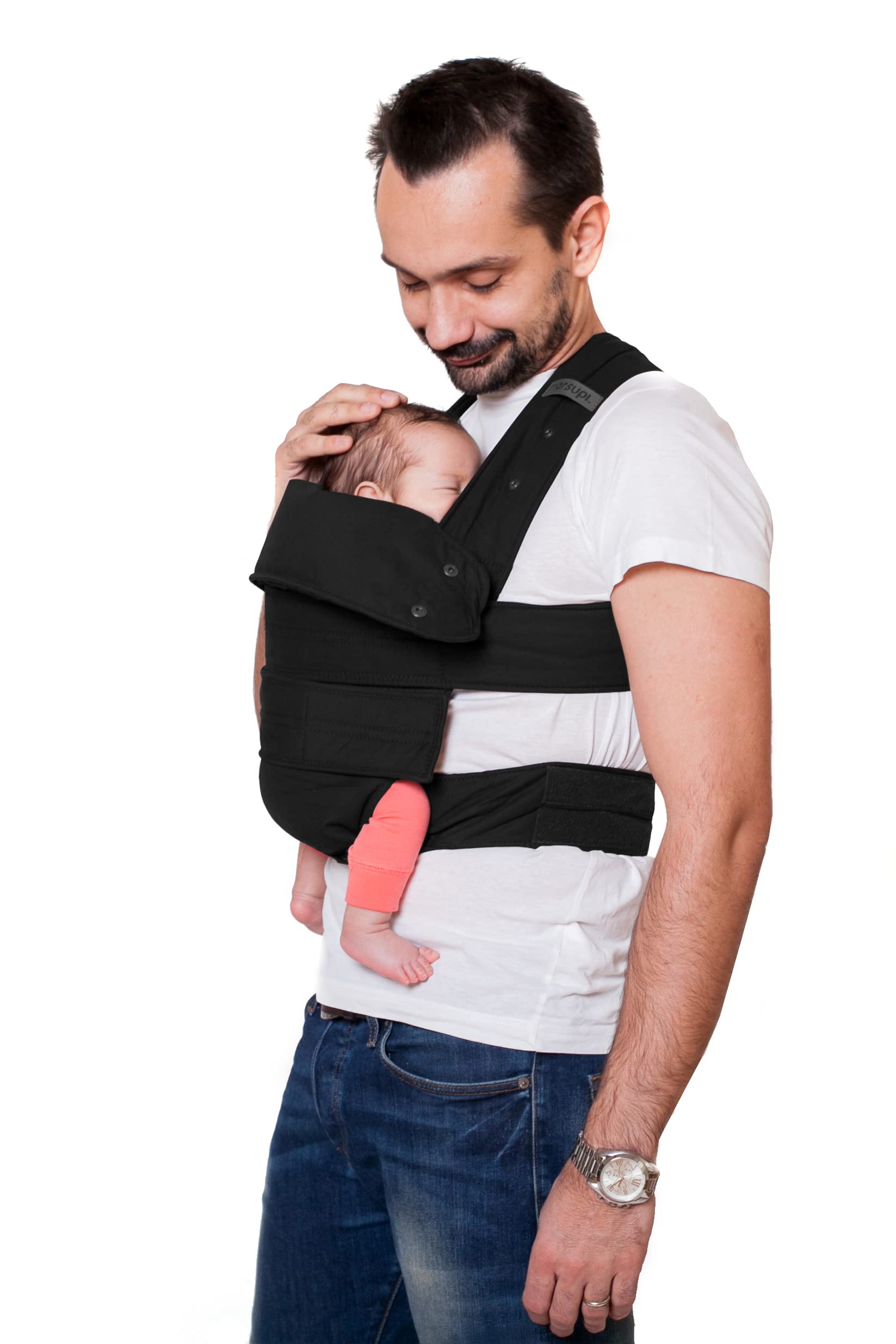 Portabebés Marsupi Classic Negro Black Ajustable de Algodón Orgánico Talla L