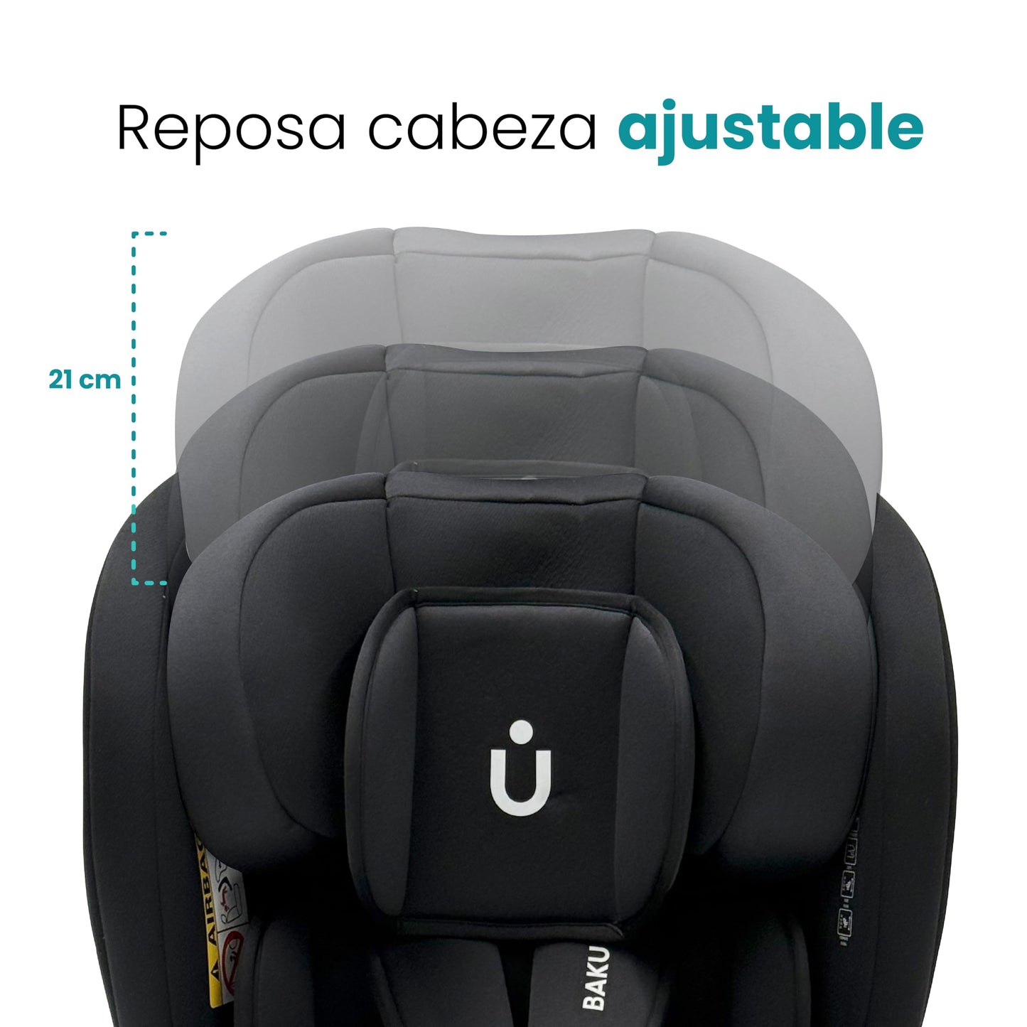 Amulay Autoasiento Baku 360° ISOFIX i-Size, 0 a 12 Años, Negro