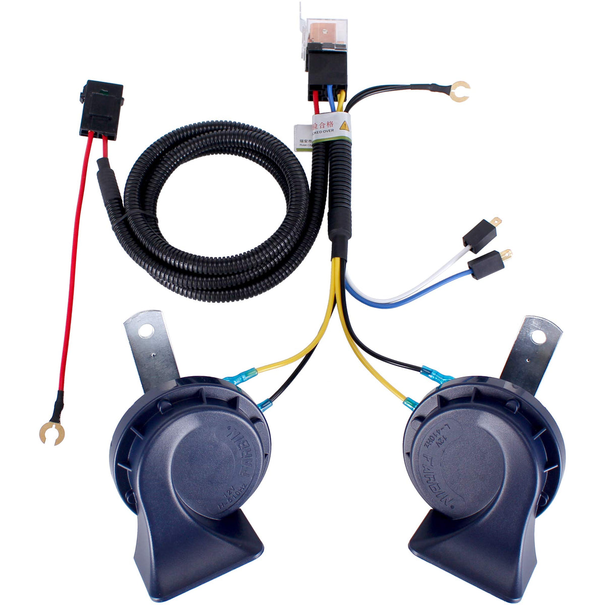 Bocina de Coche FARBIN Azul Eléctrica de Doble Tono Impermeable para Vehículo de 12 V