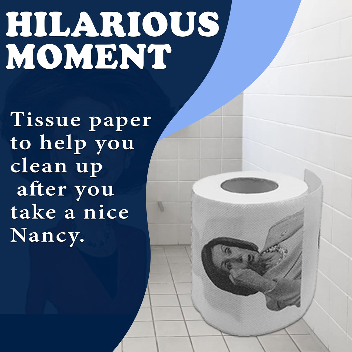Rollo de Papel Higiénico Novedad Nancy Pelosi Divertido para Demócratas y Republicanos Paquete de 2 Unidades