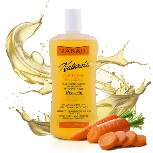 Makari Naturalle Carotonic Extreme Body GLYCERIN 16.6 oz – Reduce la hiperpigmentación, manchas oscuras, cicatrices y radicales libres – Hidrata, aclara y suaviza para una piel sana y brillante