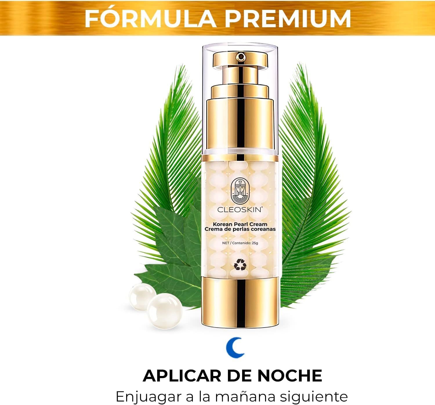 CLEOSKIN Crema contorno de ojos de Perlas Coreanas, elimina ojeras, iguala el tono de la piel, reafirmante, hidratante, skincare coreano, Belleza (1, 1, unidad)