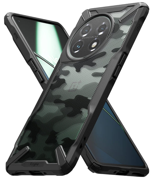 Funda Parachoques Ringke Fusion-X Camo Black Compatible con Oneplus 11 5G Antiarañazos Resistente Impactos