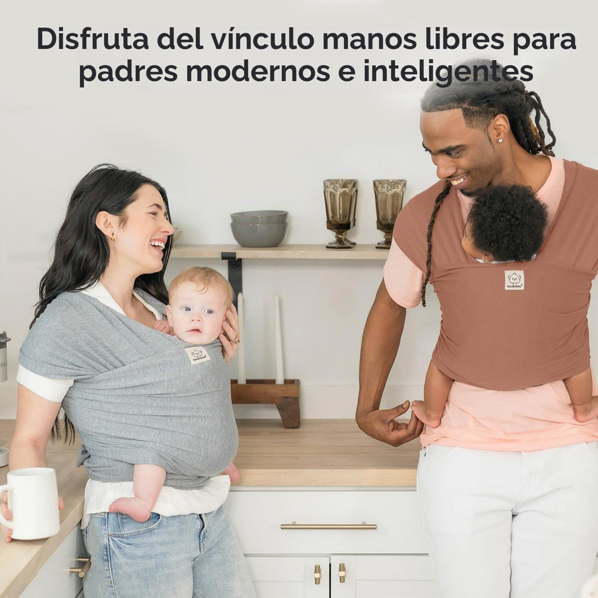 KeaBabies Portabebés Envoltura - Todo en 1 Portabebés Original para Bebé de Recién Nacido a Niño Pequeño, Fácil de Usar, Vinculación sin Manos, Ligero, Transpirable (Terracota)