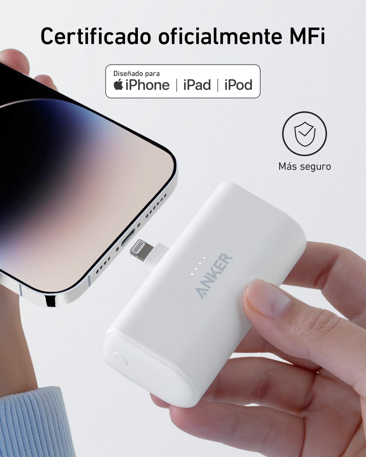 Power Bank Anker Nano 5000 mAh con Lightning Plegable para iPhone 14/13/12 Pro/MAX