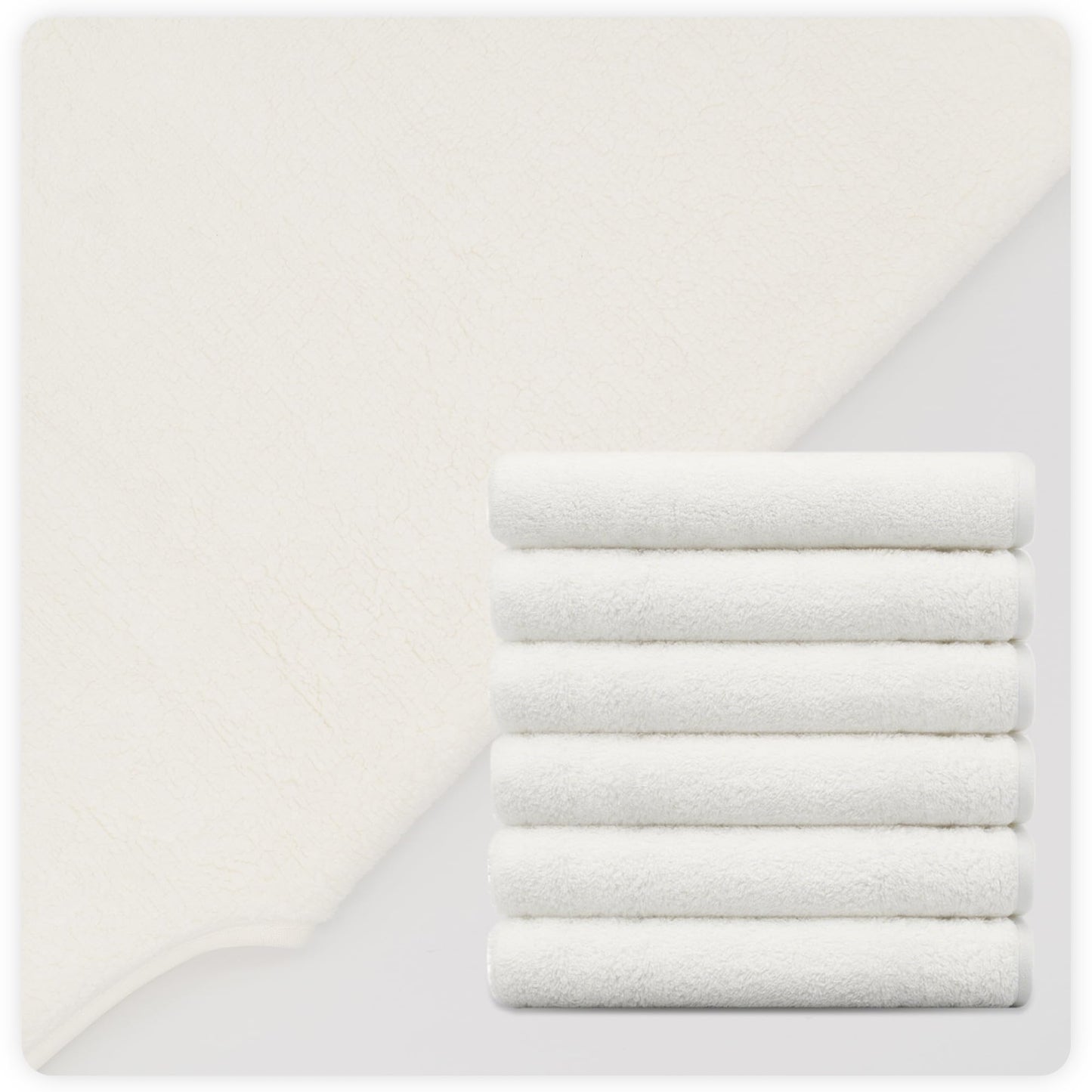 MAYOKEN 12 toallas faciales de microfibra en forma de U para esteticistas, toallas de spa ultra suaves y absorbentes para masaje, vapor facial y cuidado de la piel (blanco cálido)